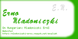 erno mladoniczki business card